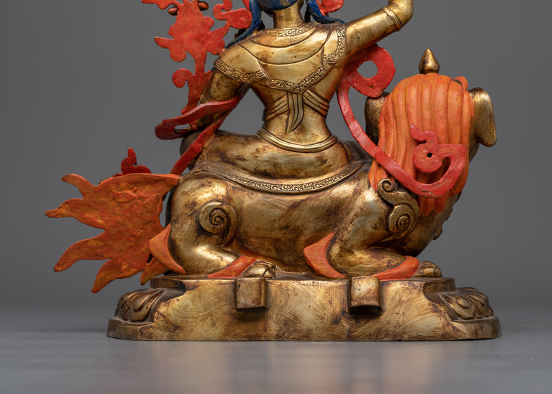 Simhanada Manjushri Antique Statue | A Roar of Wisdom and Power