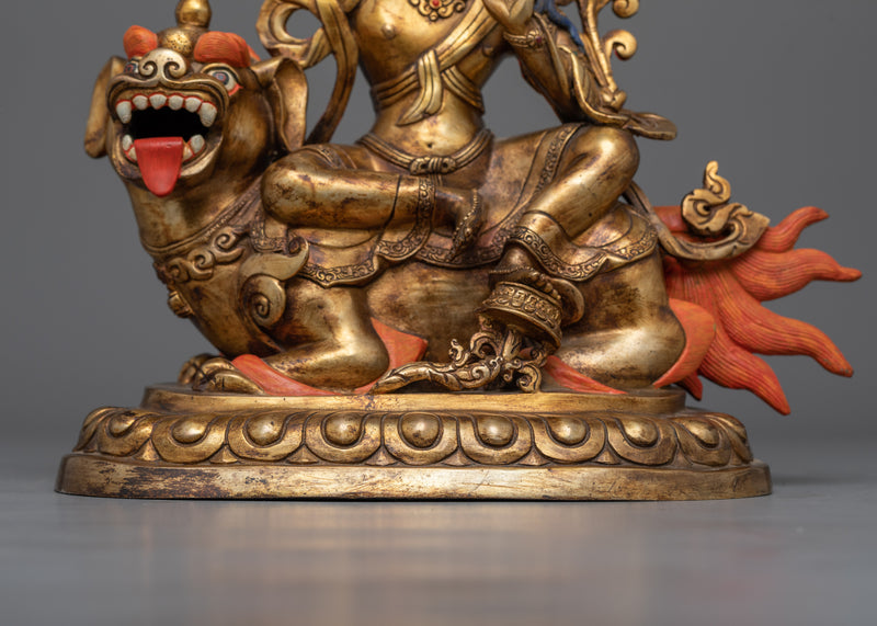 Simhanada Manjushri Antique Statue | A Roar of Wisdom and Power