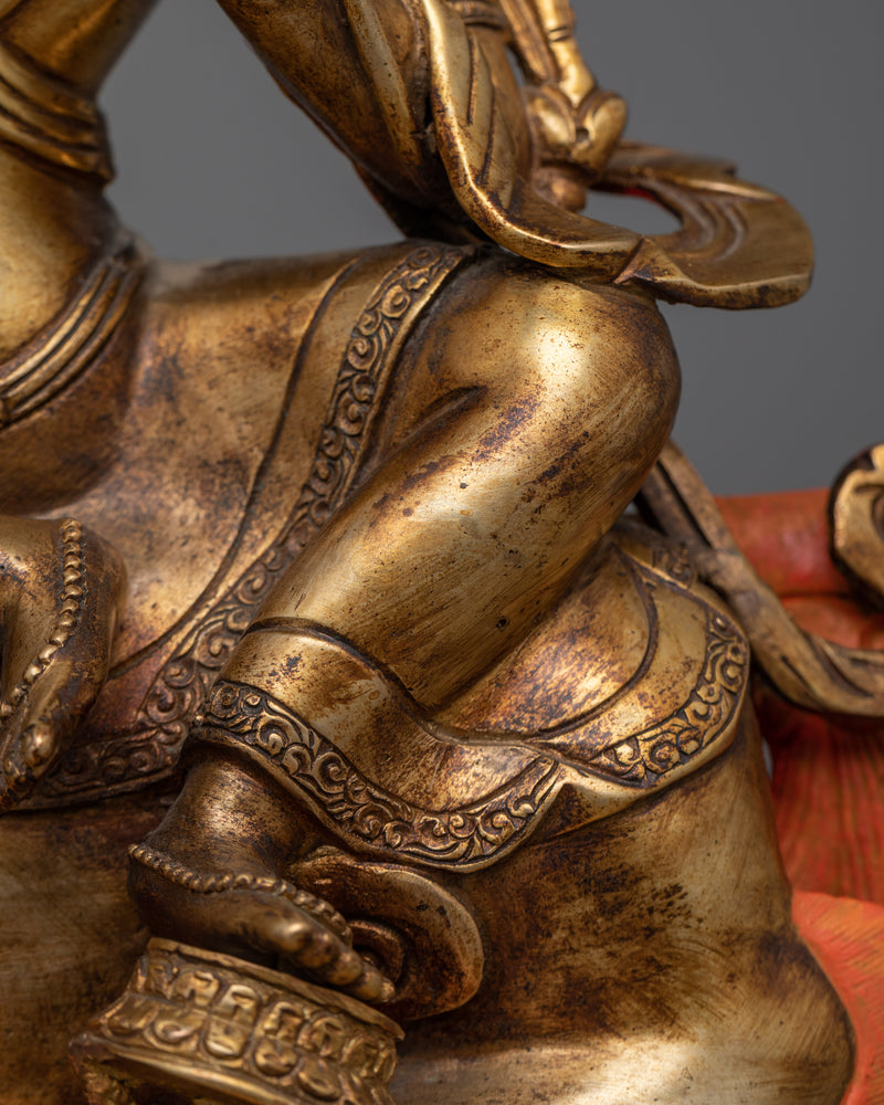 Simhanada Manjushri Antique Statue | A Roar of Wisdom and Power