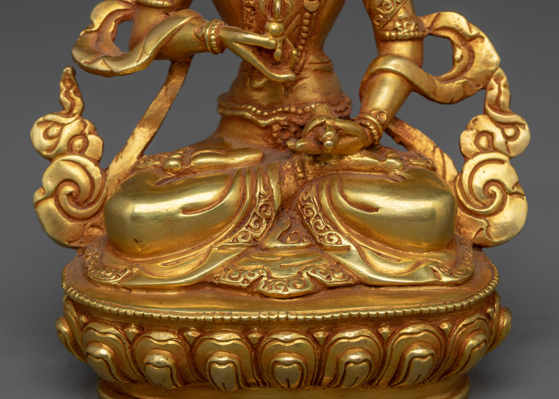 Gold-Gilded Vajrasattva Purity Deity Statue | A Symbol of Spiritual Cleansing