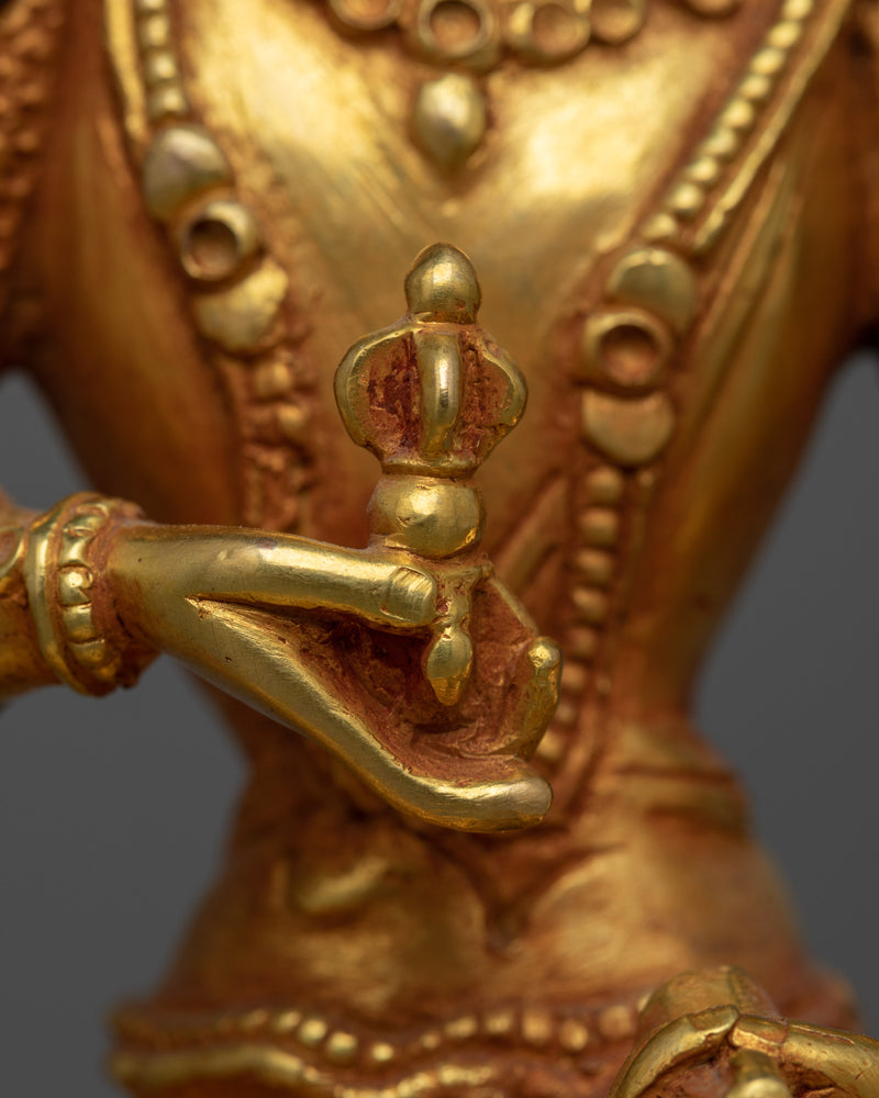 Gold-Gilded Vajrasattva Purity Deity Statue | A Symbol of Spiritual Cleansing