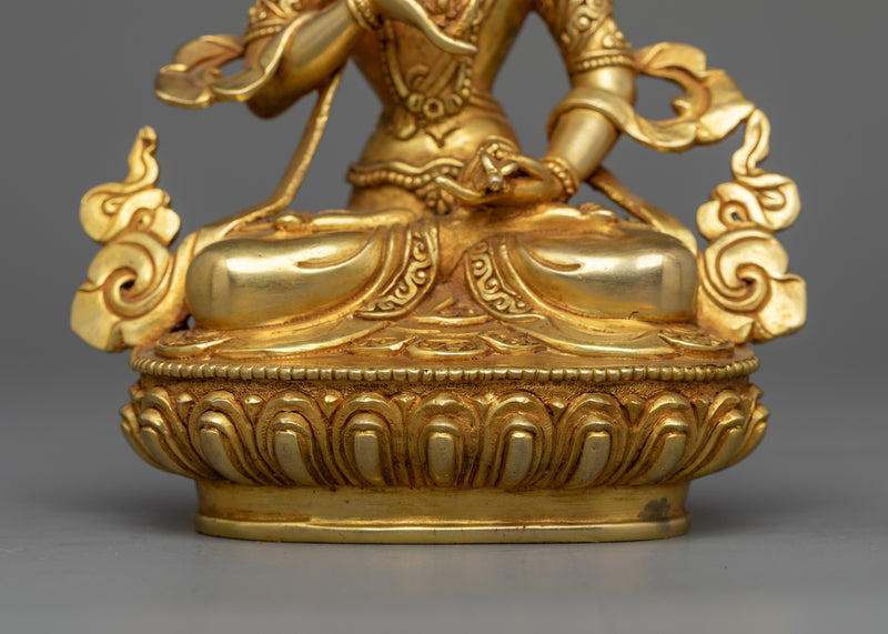 Vajrasattva Gold-Gilded 15cm Statue | A Symbol of Purification and Enlightenment