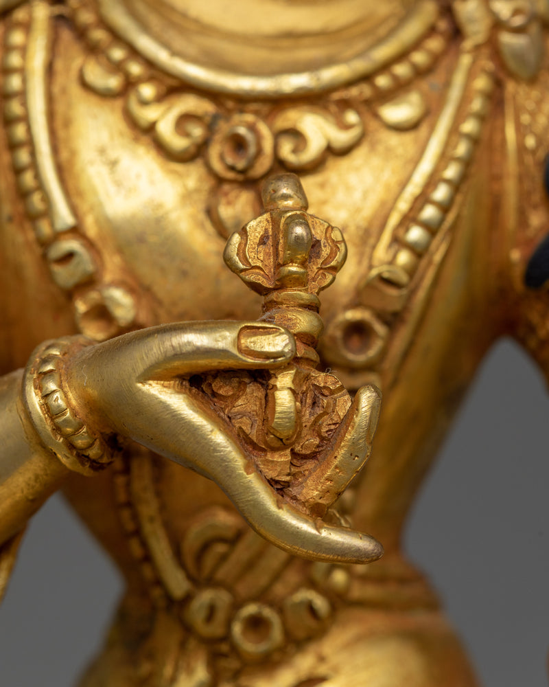 Vajrasattva Gold-Gilded 15cm Statue | A Symbol of Purification and Enlightenment