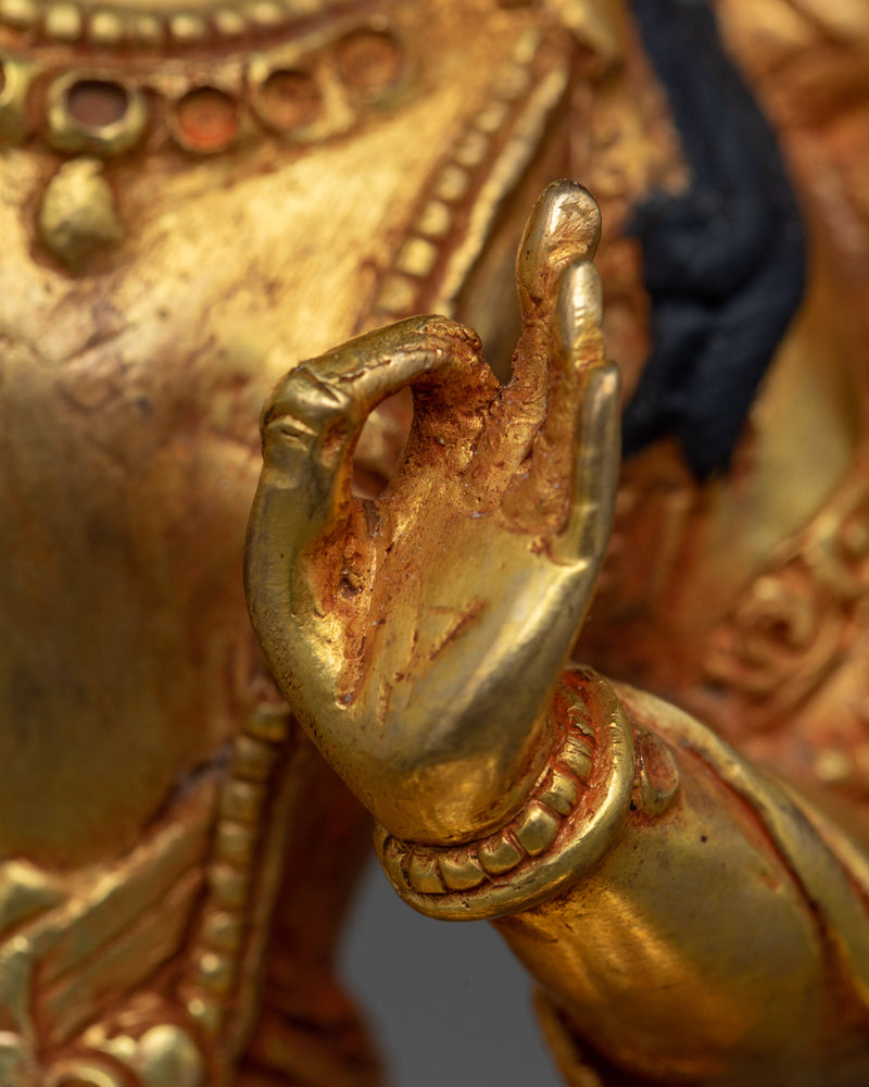 Manjushri Small Gold-Gilded Statue | A Beacon of Wisdom and Enlightenment