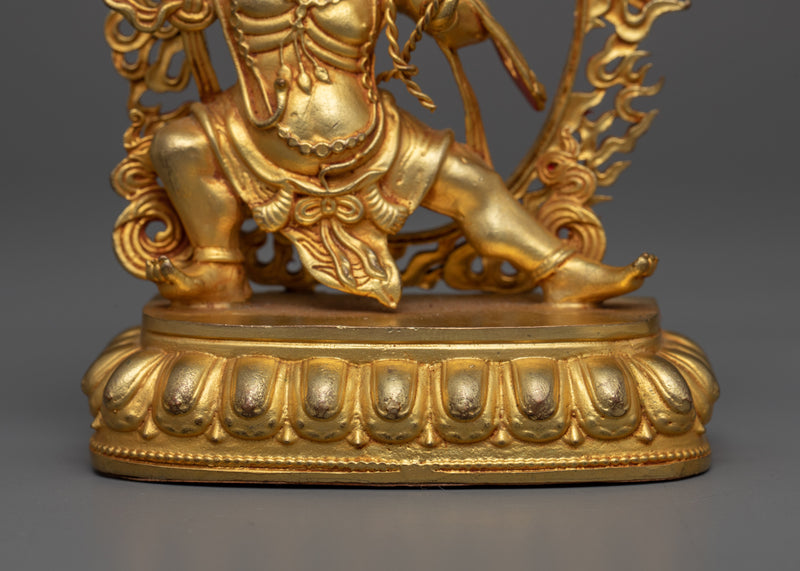 Vajrapani 24K Gold Electroplated Statue | Guardian of Strength and Protection