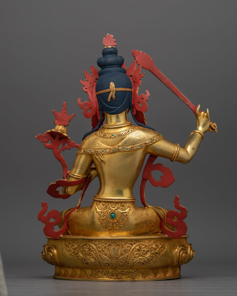 An Insightful Deity Manjusri Statue | Embodiment of Wisdom and Enlightenment