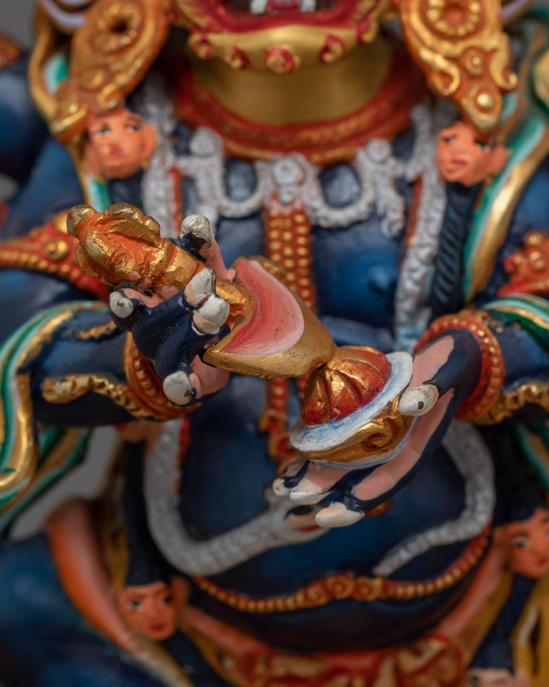 Six-Arms Mahakala Handcrafted Statue | A Beacon of Sacred Power