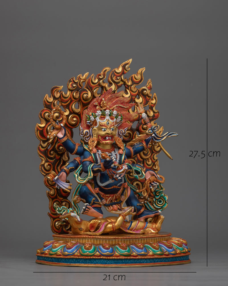 Six-Arms Mahakala Handcrafted Statue | A Beacon of Sacred Power