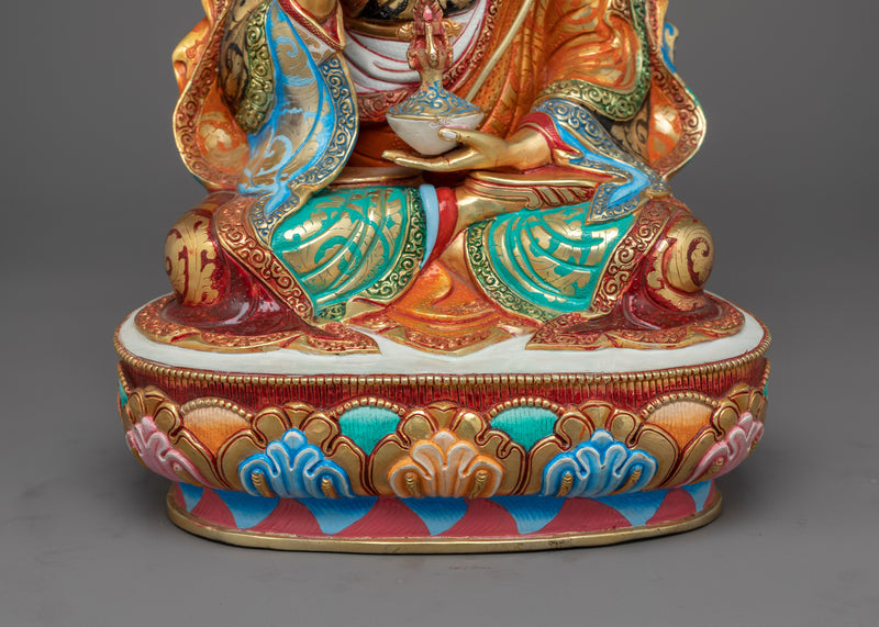 Guru Rinpoche A Tantric Master Colored Statue | Embodiment of Wisdom and Power