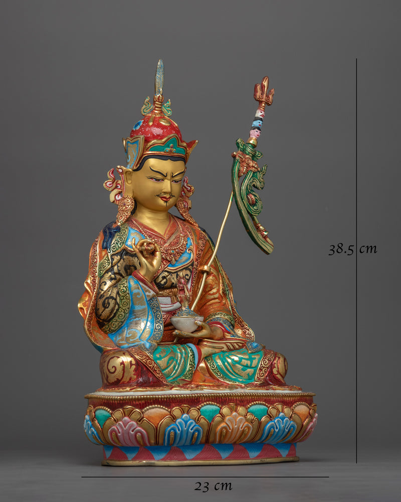 Guru Rinpoche A Tantric Master Colored Statue | Embodiment of Wisdom and Power