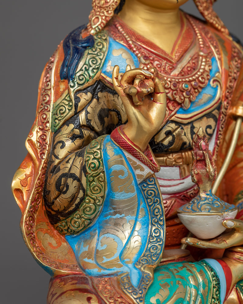 Guru Rinpoche A Tantric Master Colored Statue | Embodiment of Wisdom and Power