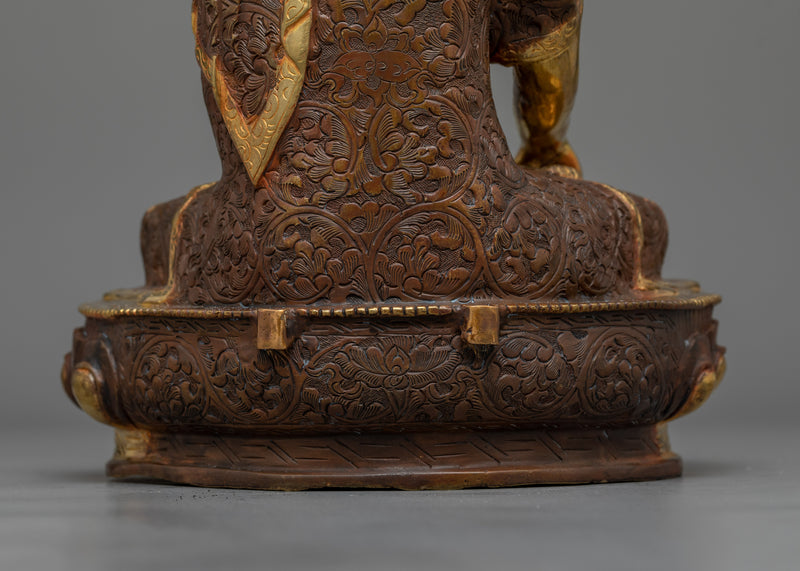 Shakyamuni Buddha 36cm Oxidized Copper Statue | Embodiment of Enlightenment