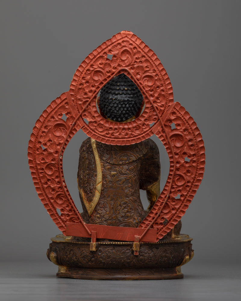 Shakyamuni Buddha 36cm Oxidized Copper Statue | Embodiment of Enlightenment