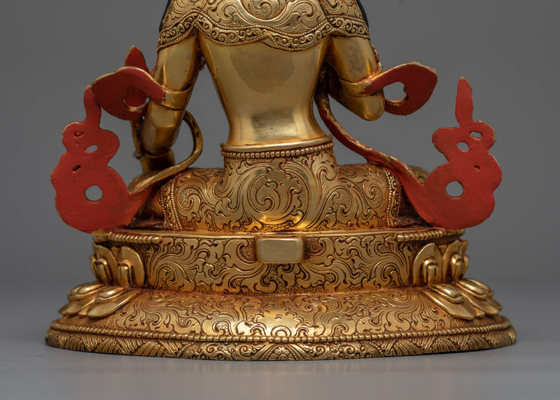 Kshitigarbha Gold Gilded Statue | Beacon of Compassionate Vows