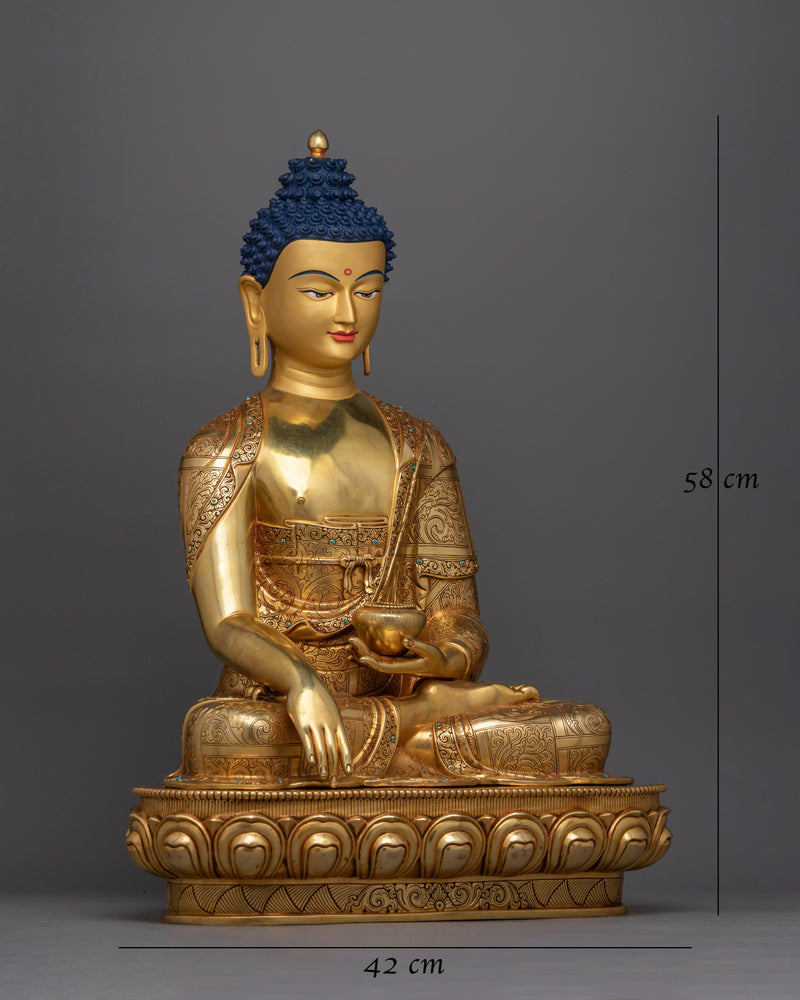 Shakyamuni Buddha 58cm Gold-Gilded Statue | A Beacon of Enlightenment