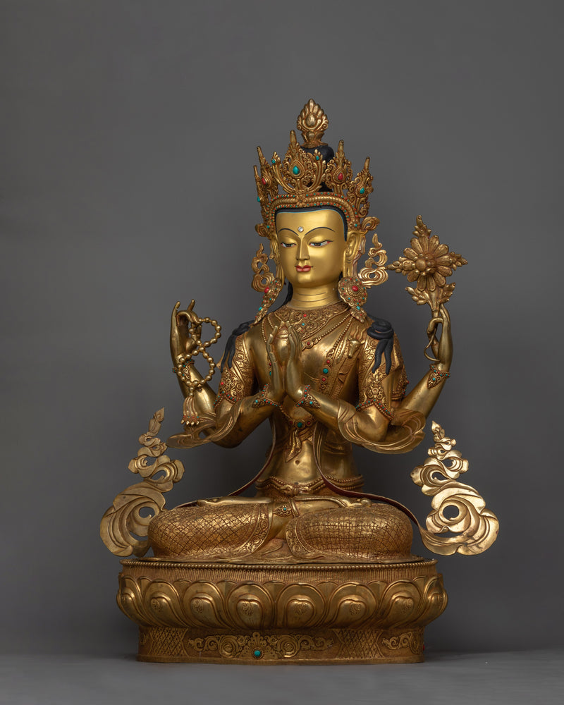 chenrezig-92cm-gold-gilded