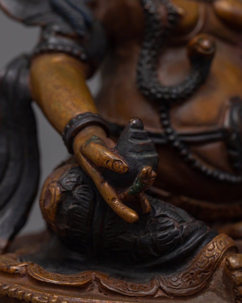 Dzambhala Small-Darken-Oxidized Statue | Symbol of Prosperity