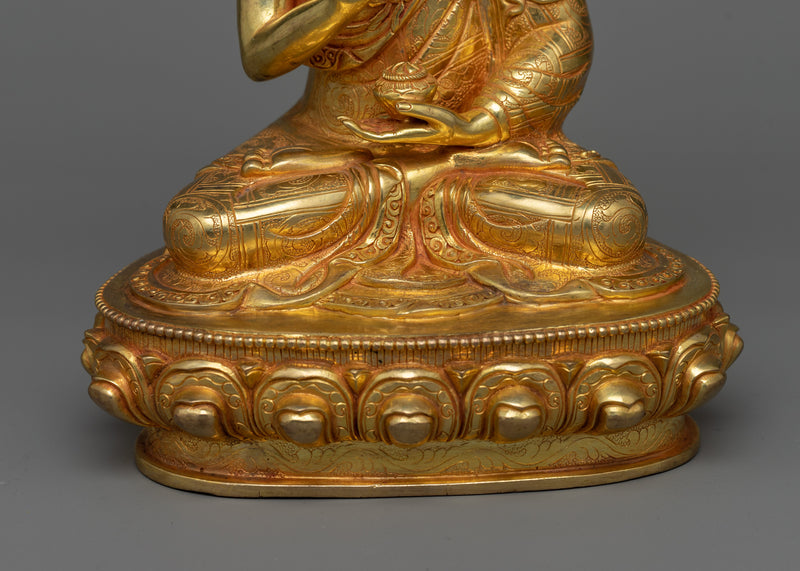 Amogasiddhi Small 23cm Gold Gilded Statue | Tibetan Handcrafted Copper Artwork