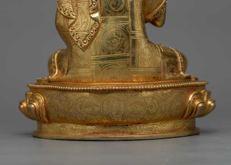 Amogasiddhi Small 23cm Gold Gilded Statue | Tibetan Handcrafted Copper Artwork