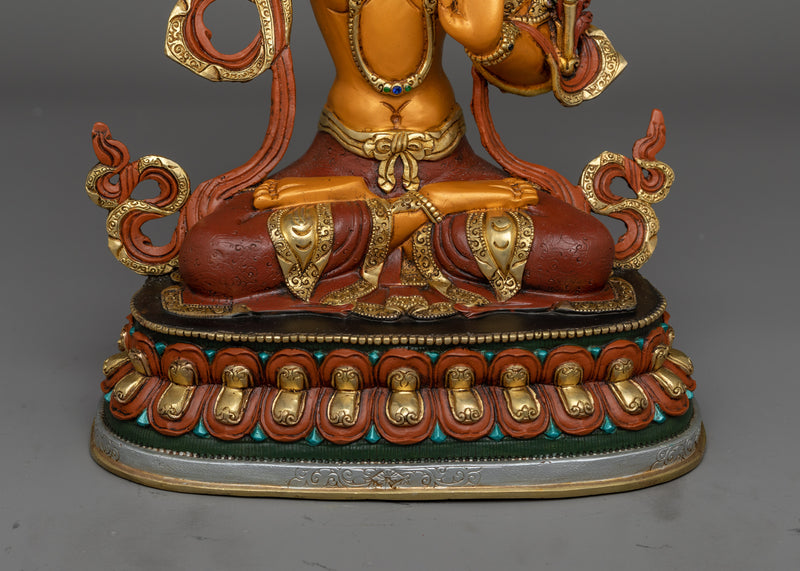 Insight Deity Manjushri Colored Statue | Beautifully Handcrafted Art