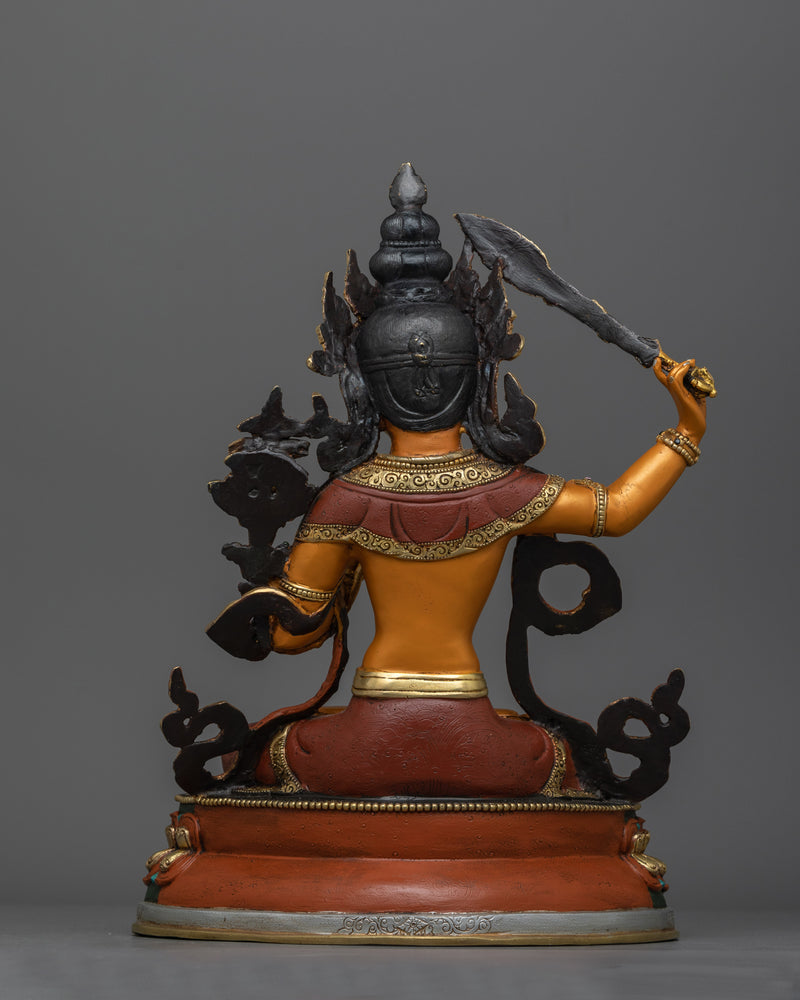 Insight Deity Manjushri Colored Statue | Beautifully Handcrafted Art