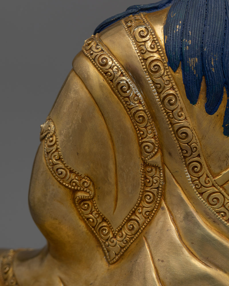 Milarepa, a Kagyu Yogi Master Gold Gilded Statue | Handcrafted Spiritual Art