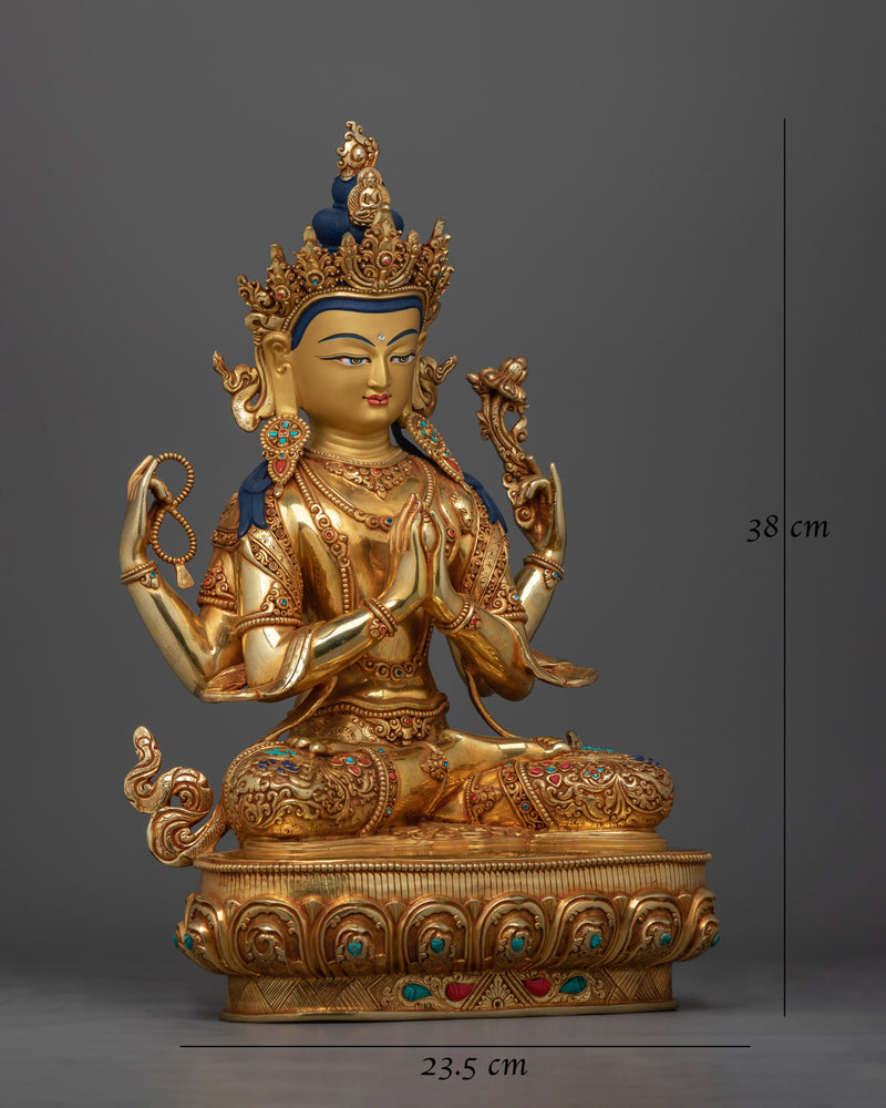 Chenrezig a Serene Kindness Deity Statue | Handcrafted Symbol of Compassion