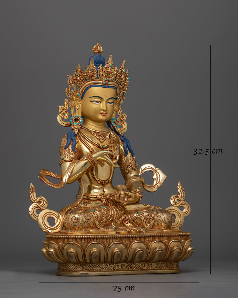 Vajrasattva Purity Deity Gold Gilded Statue | Handcrafted Spiritual Art