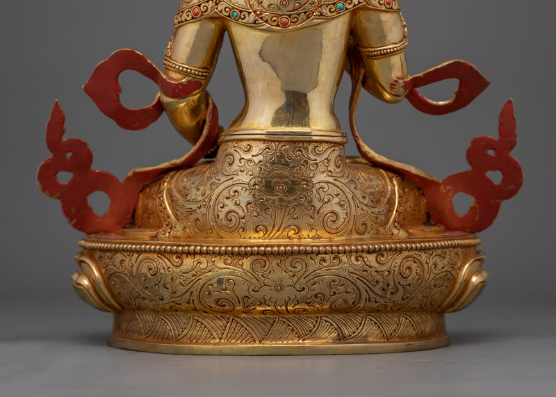 Vajrasattva Purity Deity Gold Gilded Statue | Handcrafted Spiritual Art