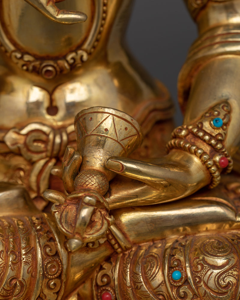 Vajrasattva Purity Deity Gold Gilded Statue | Handcrafted Spiritual Art