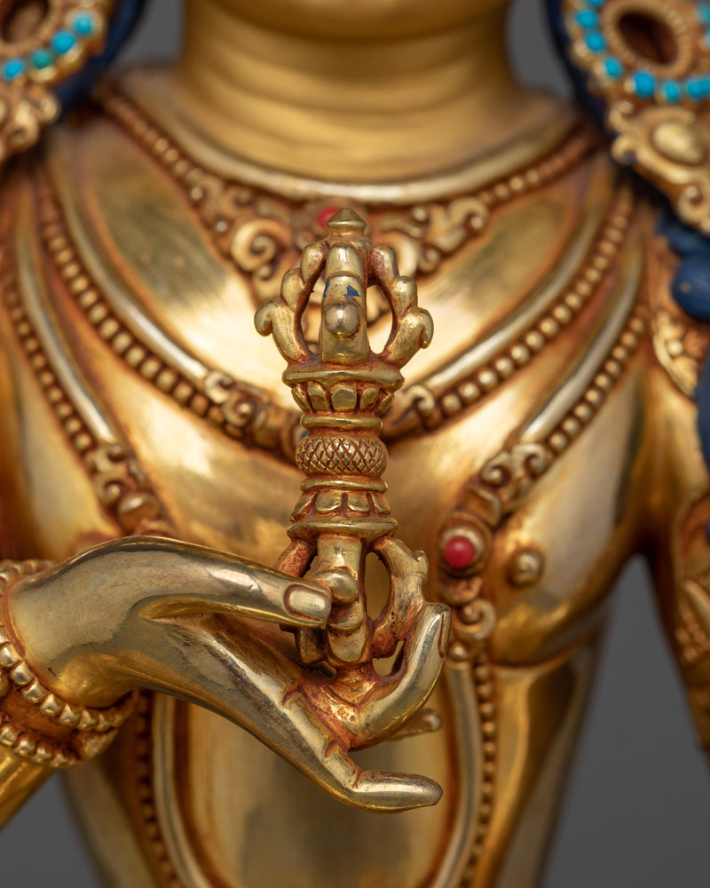 Vajrasattva Purity Deity Gold Gilded Statue | Handcrafted Spiritual Art