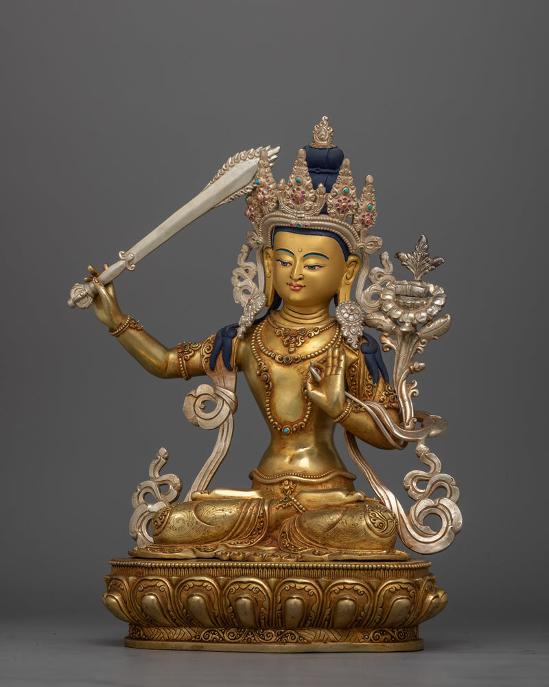 manjushri-insightful-deity-gold-gilded