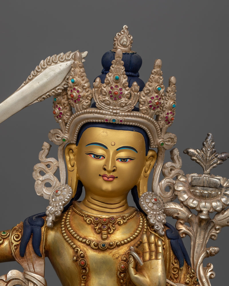 manjushri-insightful-deity-gold-gilded