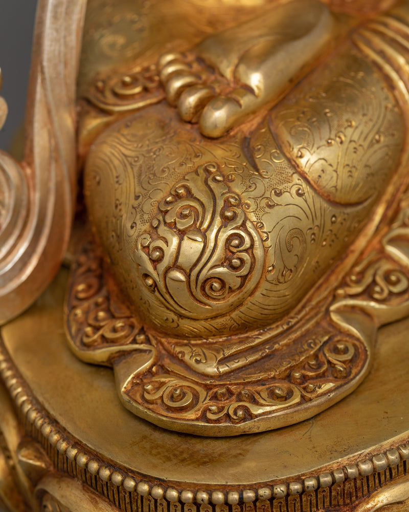 Manjushri Insightful Deity Gold Gilded Statue | Exquisite Handcrafted Wisdom