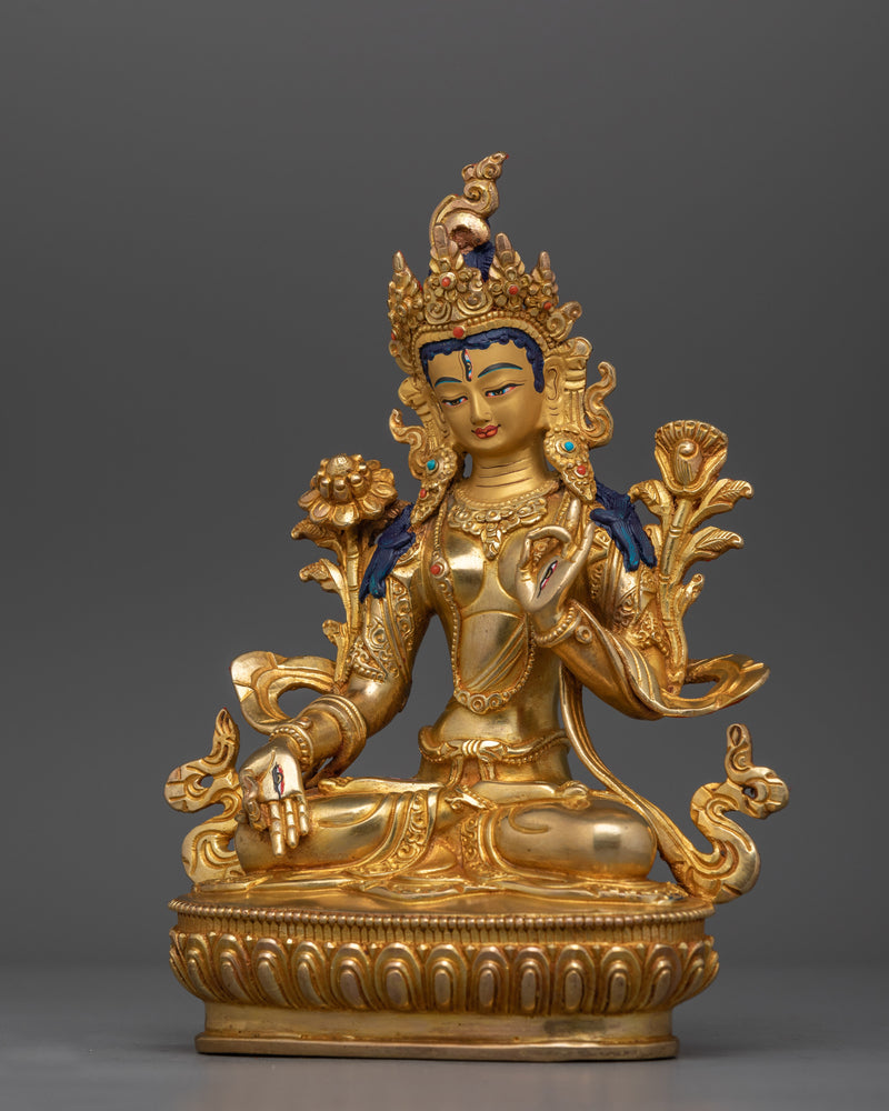 gold-gilded-white-tara-23cm-sculpture