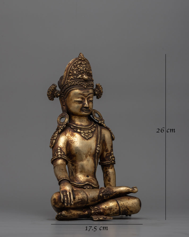 Indra Antique Gold Gilded Statue | Handcrafted Symbol of Divine Power