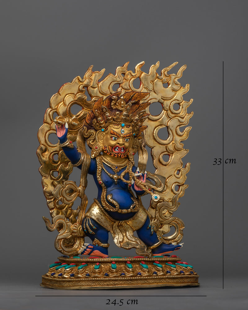 Heruka Vajrapani Sapphire Blue Colored Statue | Handcrafted Symbol of Power