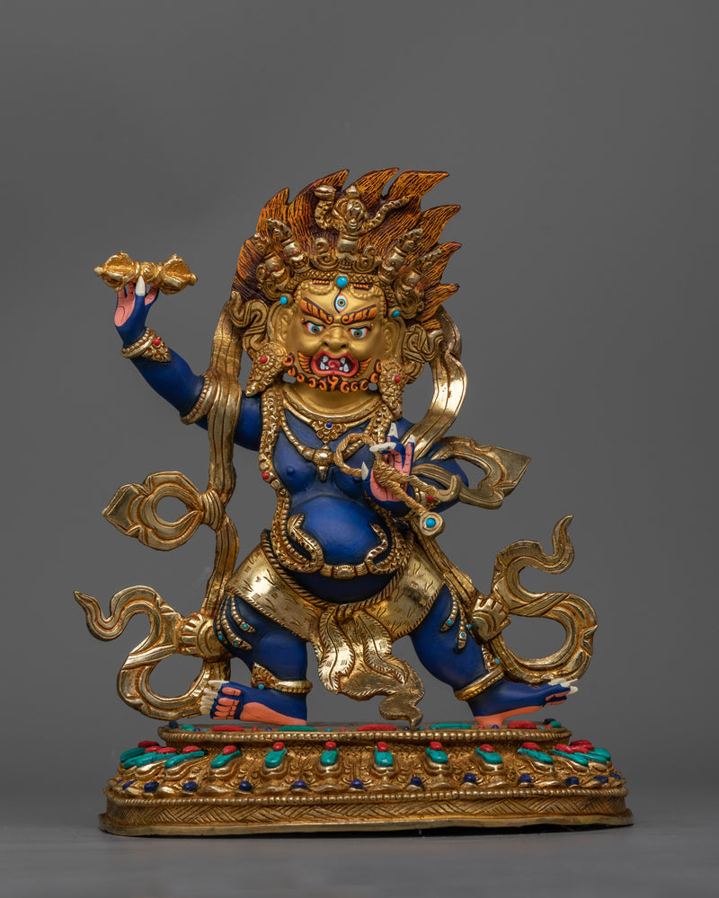 Heruka Vajrapani Sapphire Blue Colored Statue | Handcrafted Symbol of Power