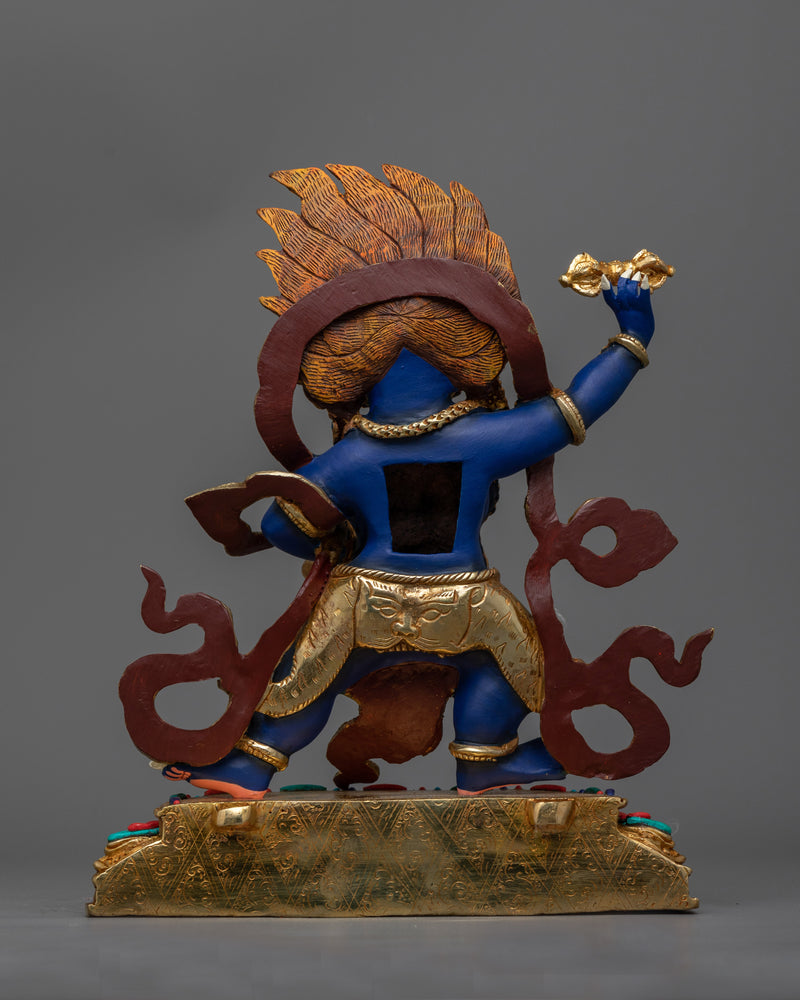 Heruka Vajrapani Sapphire Blue Colored Statue | Handcrafted Symbol of Power