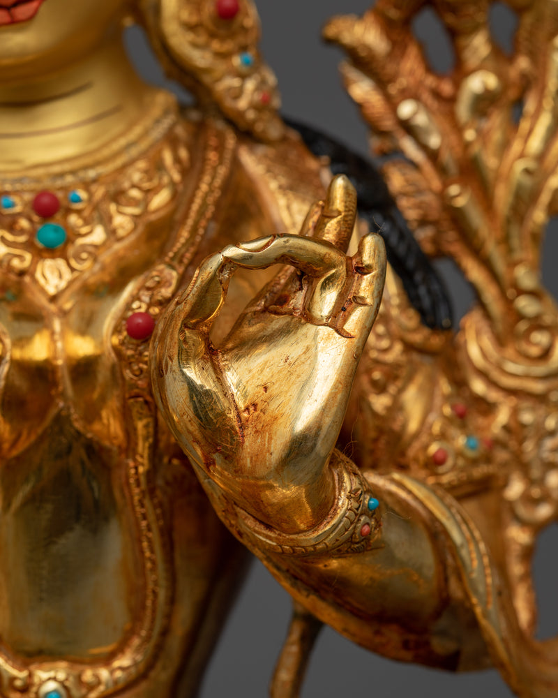 Green Tara Statue Handcrafted in Nepal | Symbol of Compassion and Protection