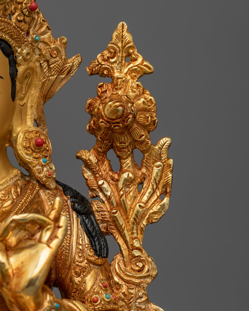 Green Tara Statue Handcrafted in Nepal | Symbol of Compassion and Protection