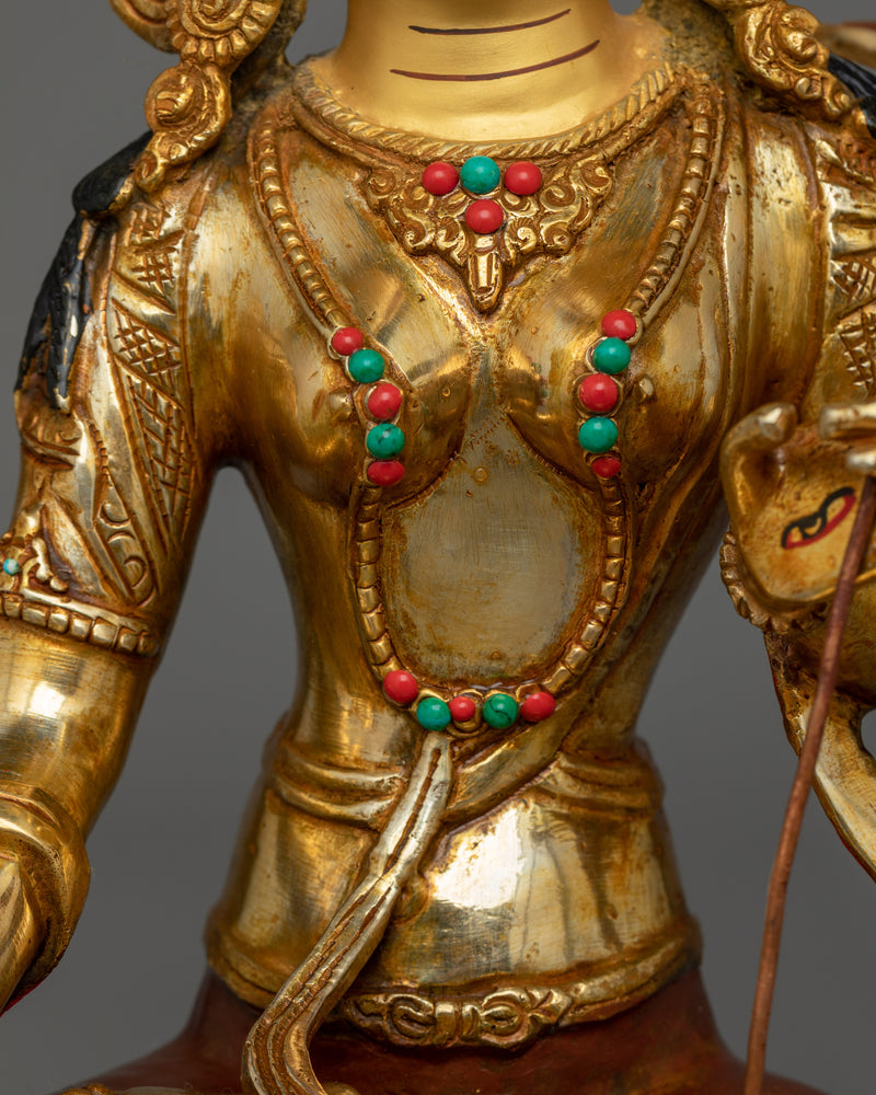 Dukar Gold Gilded Oxidized Statue | Guardian of Wisdom and Protection