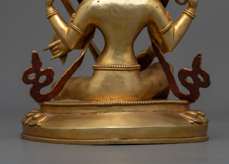 Shri Saraswoti Gold Gilded Statue | Beacon of Knowledge and Creativity