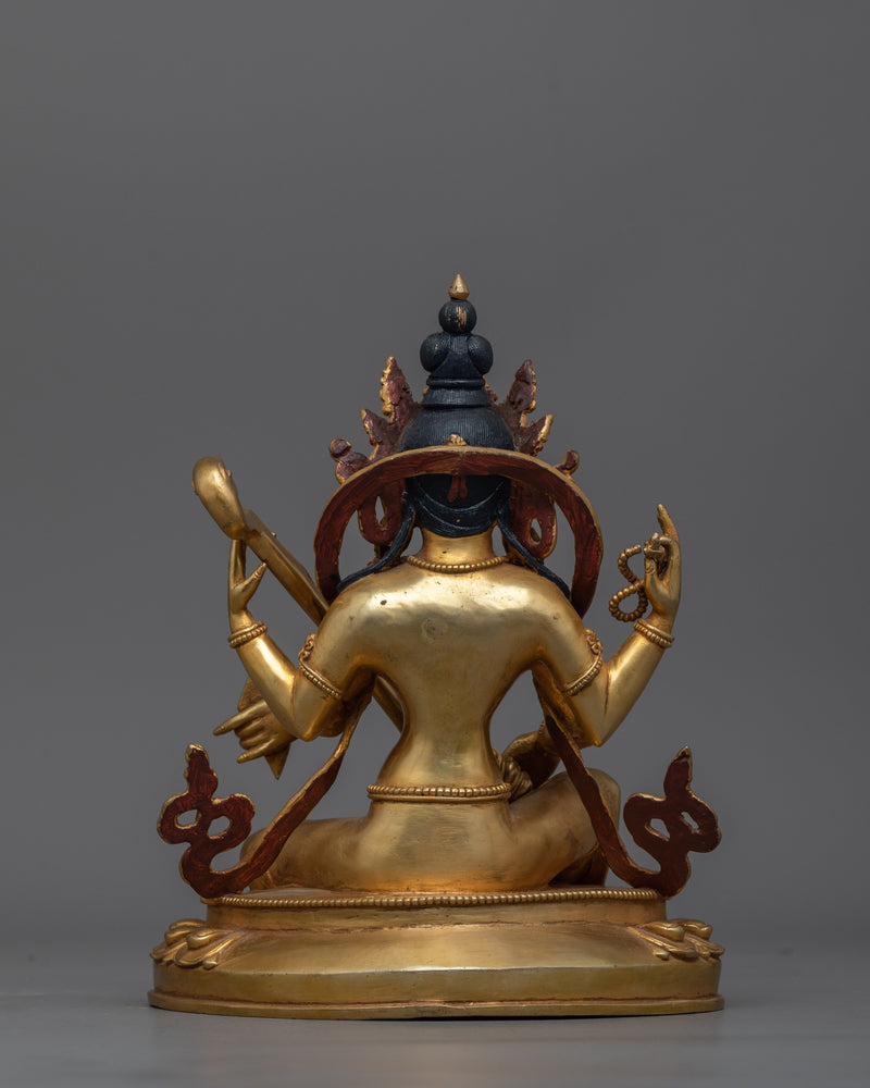 Shri Saraswoti Gold Gilded Statue | Beacon of Knowledge and Creativity