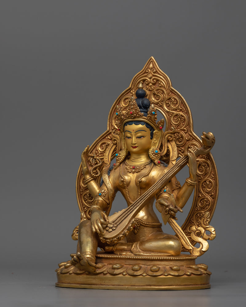 shri-saraswoti-gold-gilded