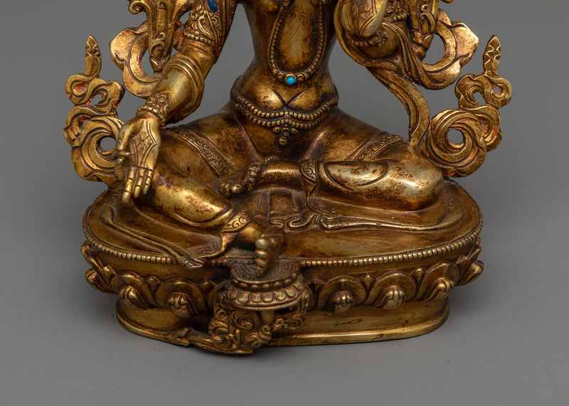 Green Tara Antique Touch Statue | Symbol of Active Compassion