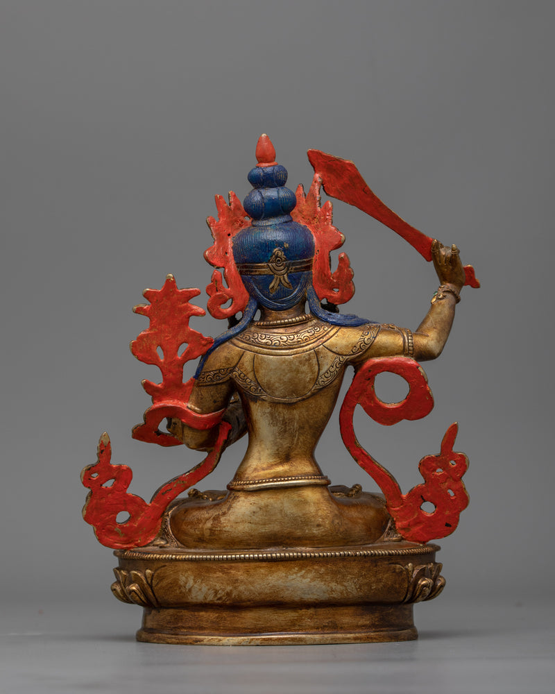 Manjushri Antique Touch Statue | Beacon of Wisdom and Insight