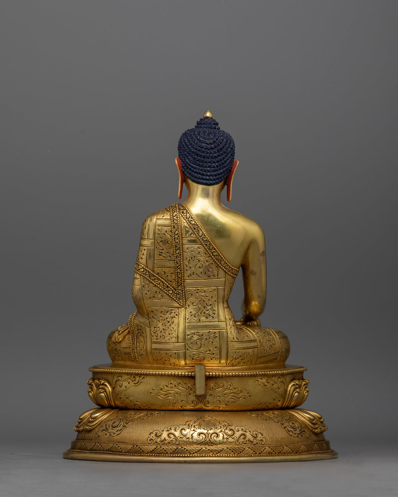 Shakyamuni Buddha 38cm Gold Gilded Statue | Icon of Enlightenment