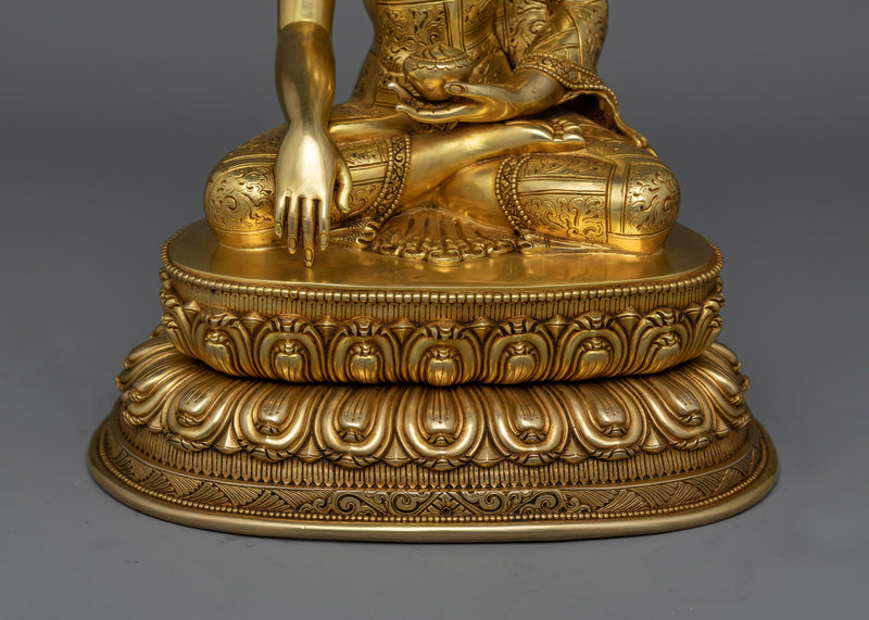 Shakyamuni Buddha 38cm Gold Gilded Statue | Icon of Enlightenment