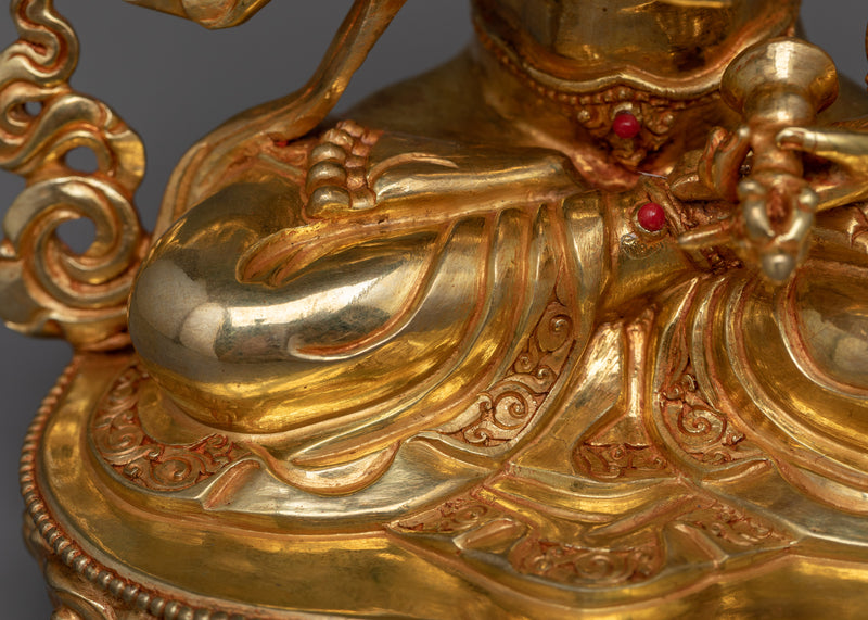 Vajrasattva Small Gold Gilded Statue | Symbol of Purification and Renewal